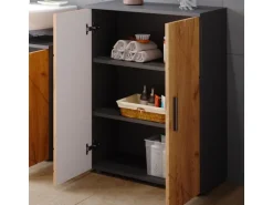 Vicco Midischrank Irma Anthrazit/Goldkraft Eiche 60 x 81 cm