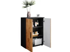 Vicco Midischrank Irma Anthrazit/Goldkraft Eiche 60 x 81 cm