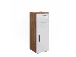 Vicco Midischrank Irma Eiche/Weiß Hochglanz 30 x 81 cm