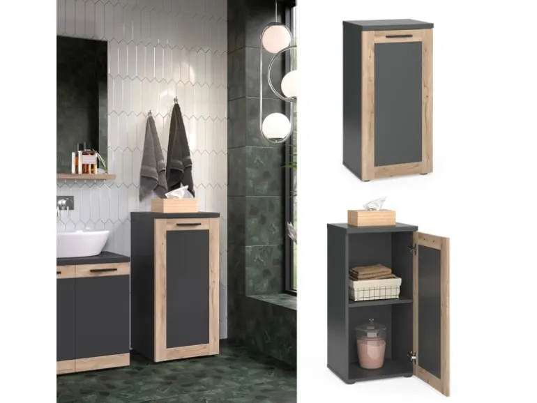 Vicco Midischrank Niko Anthrazit/Viking Oak 40 x 82 cm