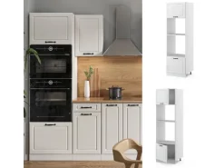 Vicco Mikrowellenschrank R-Line Küchenregal für die Mikrowelle Weiß Landhaus/Weiß 60 cm