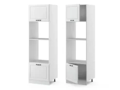 Vicco Mikrowellenschrank R-Line Küchenregal für die Mikrowelle Weiß Landhaus/Weiß 60 cm