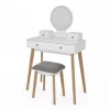 Vicco Schminktisch Finya Weiß 80 cm mit LED Spiegel und Hocker