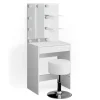 Vicco Schminktisch Isabelle Weiß 60 cm mit LED Beleuchtung und Hocker
