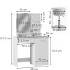 Vicco Schminktisch Julia Weiß 90 cm mit LED-Spiegel QI-Ladegerät und Hocker