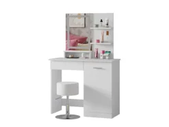 Vicco Schminktisch Julia Weiß 90 cm mit LED-Spiegel QI-Ladegerät und Hocker