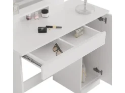 Vicco Schminktisch Julia Weiß 90 cm mit LED-Spiegel und Hocker