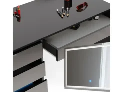 Vicco Schminktisch Sherry Anthrazit 120 cm mit LED-Spiegel