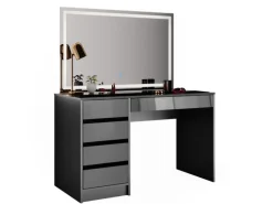 Vicco Schminktisch Sherry Anthrazit 120 cm mit LED-Spiegel