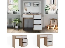 Vicco Schminktisch Sherry Sonoma/Weiß 90 cm mit 4 Schubladen