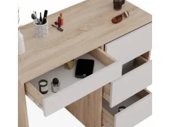 Vicco Schminktisch Sherry Sonoma/Weiß 90 cm mit 4 Schubladen