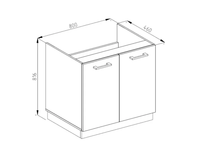 Vicco Spülenunterschrank R-Line Goldkraft Eiche/Anthrazit 80 cm ohne Arbeitsplatte