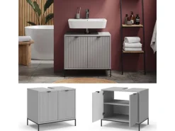 Vicco Waschbeckenunterschrank Eliza Grau 70 x 63 cm mit Türen und Schublade