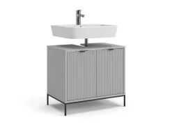 Vicco Waschbeckenunterschrank Eliza Grau 70 x 63 cm mit Türen und Schublade