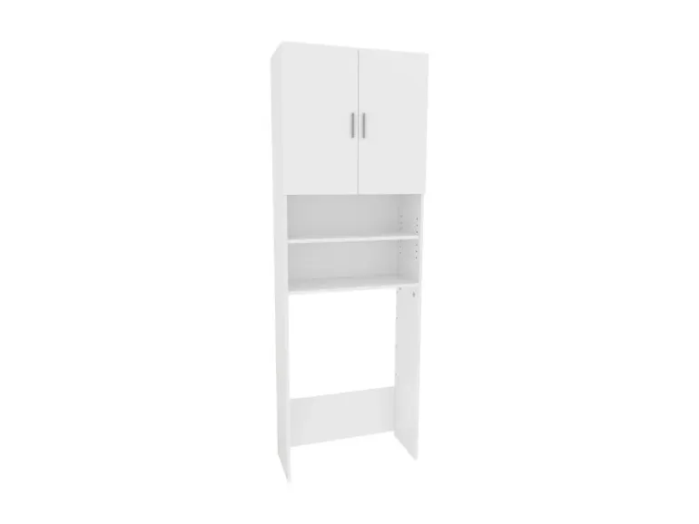 Vicco Waschmaschinenschrank Martha Weiß 64 x 190 cm mit 2 Kurzen Türen