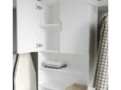 Vicco Waschmaschinenschrank Martha Weiß 64 x 190 cm mit 2 Kurzen Türen