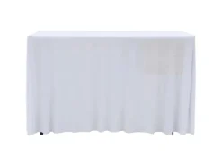 vidaXL 2 Stück Stretch-Tischdecken mit Rand Weiß 183 x 76 x 74 cm