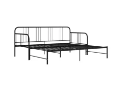 vidaXL Ausziehsofa Bettgestell Schwarz Metall 90x200 cm Modell 2650960