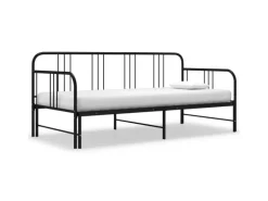 vidaXL Ausziehsofa Bettgestell Schwarz Metall 90x200 cm Modell 2650960