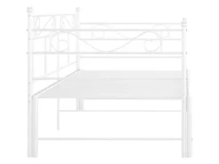 vidaXL Ausziehsofa Bettgestell Weiß Metall 90x200 cm Modell 5650979