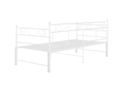 vidaXL Ausziehsofa Bettgestell Weiß Metall 90x200 cm Modell 5650979