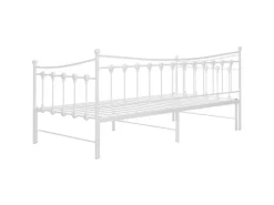 vidaXL Ausziehsofa Bettgestell Weiß Metall 90x200 cm Modell 2650967
