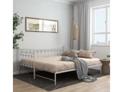 vidaXL Ausziehsofa Bettgestell Weiß Metall 90x200 cm Modell 2650967