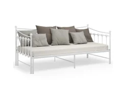 vidaXL Ausziehsofa Bettgestell Weiß Metall 90x200 cm Modell 2650967