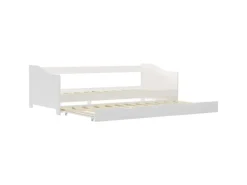 vidaXL Ausziehsofa Bettgestell Weiß Kiefernholz 90x200 cm617156