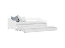 vidaXL Ausziehsofa Bettgestell Weiß Kiefernholz 90x200 cm617156