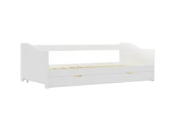 vidaXL Ausziehsofa Bettgestell Weiß Kiefernholz 90x200 cm617156