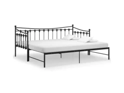 vidaXL Ausziehsofa Bettgestell Schwarz Metall 90x200 cm Modell 1650966