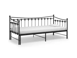 vidaXL Ausziehsofa Bettgestell Schwarz Metall 90x200 cm Modell 1650966