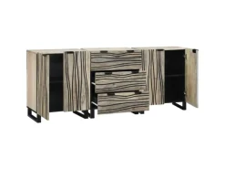 vidaXL Badezimmermöbel Set mit Regal 3-Tlg Weiß Massives Mango-Holz 3310047