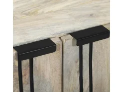 vidaXL Badezimmermöbel Set mit Regal 3-Tlg Weiß Massives Mango-Holz 3310047
