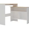 vidaXL Bartisch mit 2 Tischplatten Weiß und Eichefarben 130x40x120 cm