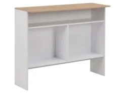 vidaXL Bartisch mit 2 Tischplatten Weiß und Eichefarben 130x40x120 cm
