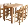 vidaXL Bartisch und Stuhl-Set 7-tlg. Akazienholz Massiv