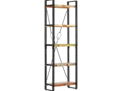 vidaXL Bücherregal 5 Fächer 60x30x180 cm Altholz Massiv