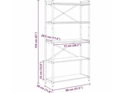 vidaXL Bücherregal Artisan-Eiche 80 x 30 x 155 cm Holzwerkstoff 868418
