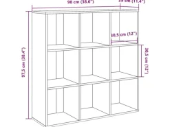 vidaXL Bücherregal Artisan-Eiche 98x29x97,5 cm 855969