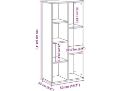 vidaXL Bücherregal Betongrau 50x25x105 cm Holzwerkstoff 852792
