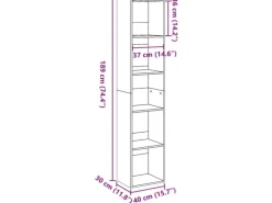 vidaXL Bücherregal Betongrau 40x30x189 cm Holzwerkstoff 857888