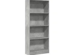 vidaXL Bücherregal Betongrau 60x24x143 cm Holzwerkstoff 857815