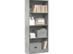vidaXL Bücherregal Betongrau 60x24x143 cm Holzwerkstoff 857815