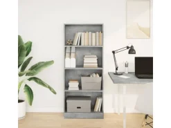 vidaXL Bücherregal Betongrau 60x24x143 cm Holzwerkstoff 857815