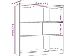 vidaXL Bücherregal Grau Sonoma 97,5x29,5x100 cm Holzwerkstoff