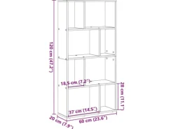 vidaXL Bücherregal Grau Sonoma 60x20x120 cm Holzwerkstoff 858152