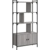 vidaXL Bücherregal mit Türen Grau Sonoma 76,5x30x154,5cm Holzwerkstoff