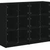 vidaXL Bücherregal mit Türen Schwarz 136x37x109 cm Holzwerkstoff